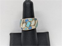 .925 Sterling Silver Multi Stone Ring