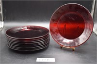 10 Red Salad Plates