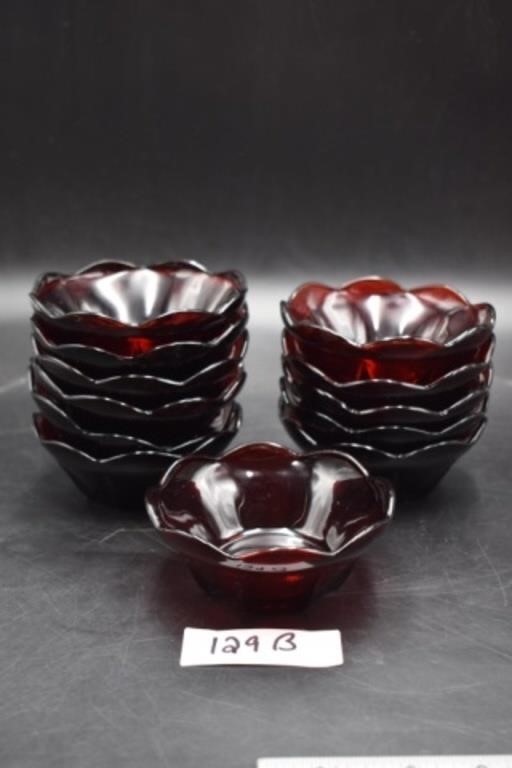 12 Ruby Red Desert Bowls