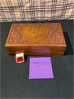 Carved Treasure/Jewelry Box Butterfly 8"x5"