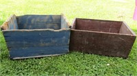 2 Vintage Wooden Crates-9hx19.5wx12"d &