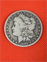 1889 O Morgan silver dollar