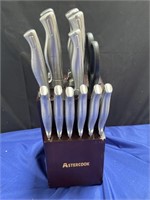 13 piece Astro cook knife set with block and