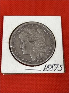 1887 S Morgan silver dollar