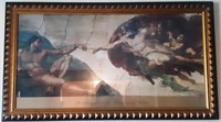 Framed Print, Michelangelo  "The creation of Adam"