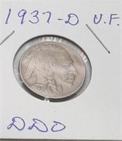 1937 D  DDO Buffalo Nickel