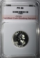 1956 WASHINGTON QUARTER, CCGS SUPERB GEM+++