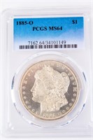 Coin 1885-O Morgan Silver Dollar PCGS MS64