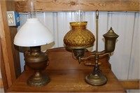 Brass Whale Oil/Kerosene Students Style Lamp and