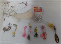 Assortment of vintage spinner lures and jig