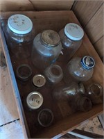 Misc jars in paneling made box