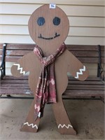 Homemade wood gingerbread man