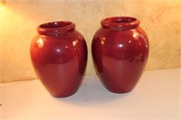 Two Maroon Vases