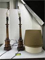 Pair Or Lamps & Lamp Shades With An Additional