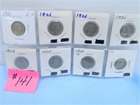 (8) 1921, (3) 26, 34, 35, 36D, 36 Buffalo Nickels