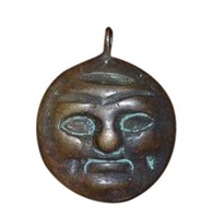 Antique Bronze Mask Medal