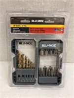 (16x bid)Blu-Mol 24pc 1/4" Shank Drill Drive Set