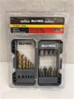 (16x bid)Blu-Mol 24pc 1/4" Shank Drill Drive Set