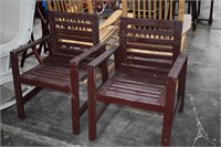 Two Wood Patio Chairs