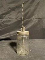 Vintage Marked Borden's Glass Jar Hand Mixer 11"