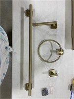 Bathroom hardware set
Brushed brass 
Long towel
