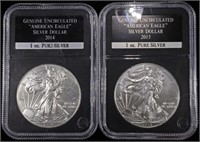 2014 & 2015 AMERICAN SILVER EAGLES PCS