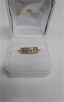 sterling gold tone clear stones  ring