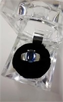 sterling blue stone ring