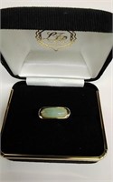 sterling gold tone white stone ring