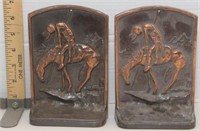 pair of Bronze "End Of The Trail" bookends marked