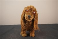 Antique Dark Brown Mohair Dog Glass Eyes