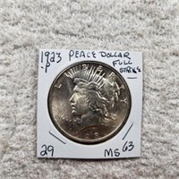 1923P Peace Dollar Full Strike MS63