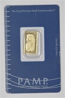 PAMP 2.5 Grams Gold Bar on Card