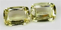 2.31 cts Natural Yellow Beryl Pair