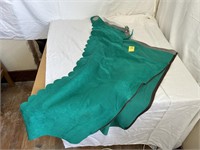 Green Leather Chaps, Silver Rosettes