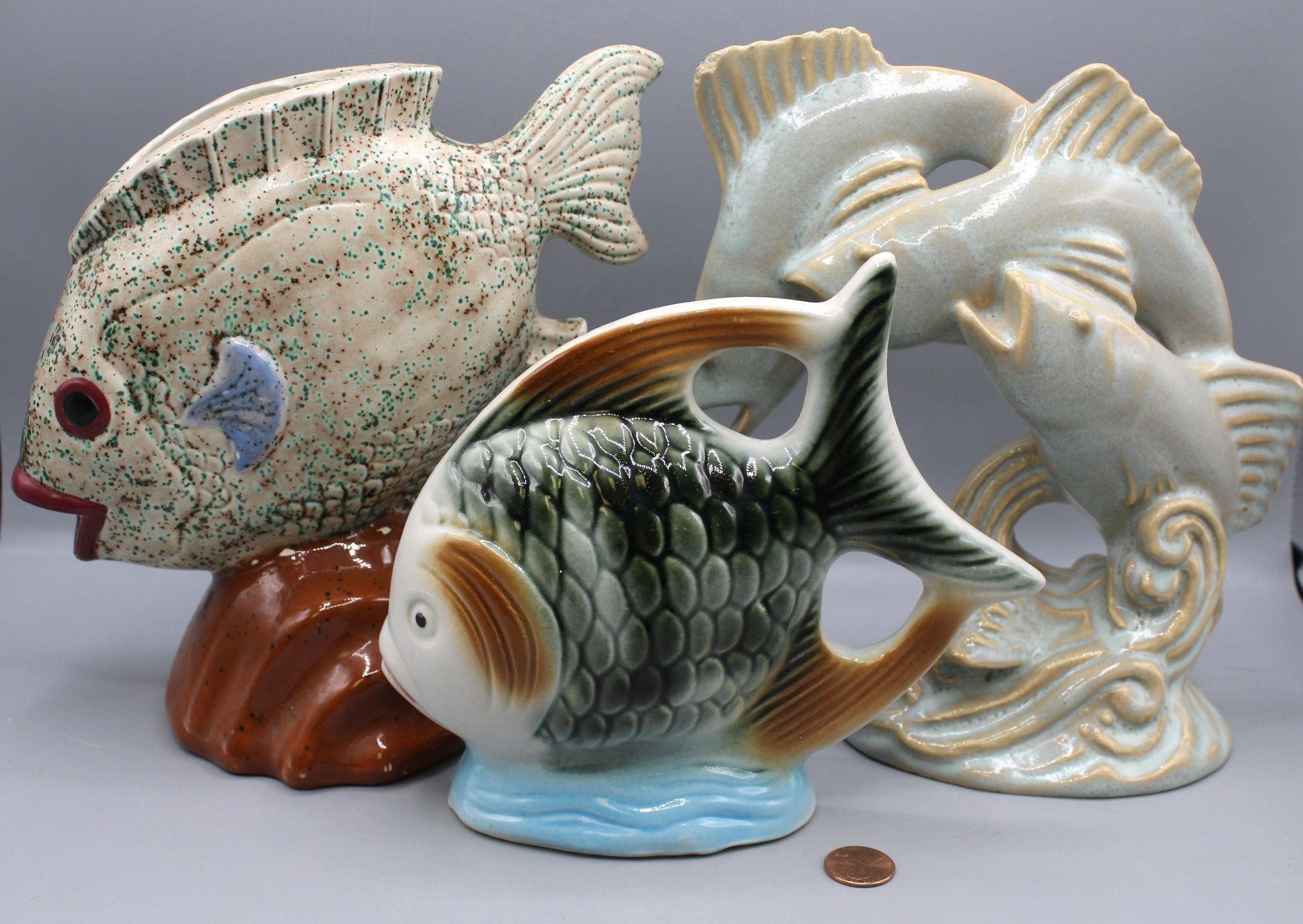3 Mid-Cent. Holland, Art Pottery/Ceramics Fish