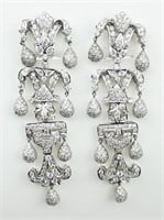 14KWG Diamond Pave Drop Earrings.
