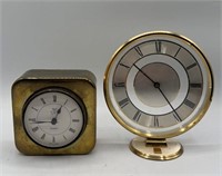 VTG Intl. Silver Co. & GE Brass Desk Clocks