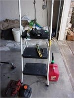 4ft ladder and misc Garage lot