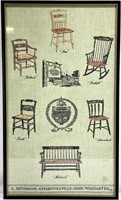 Hitchcock Chair Framed Tea Towel