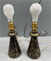 Pair Mid-Century Modern Art Glass Lamps