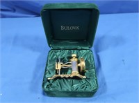 Bulova Sewing Machine Brass Miniature Clock