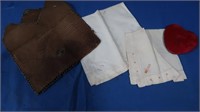 Antique Leather Purse 5x7, Vintage Handerkerchiefs
