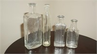 Collection of 4 Antique Small  Bottles