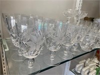 34 Pieces of Vintage Crystal Stemware, Glasses