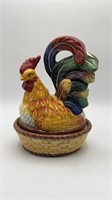 10" Pottery Rooster Cookie Jar