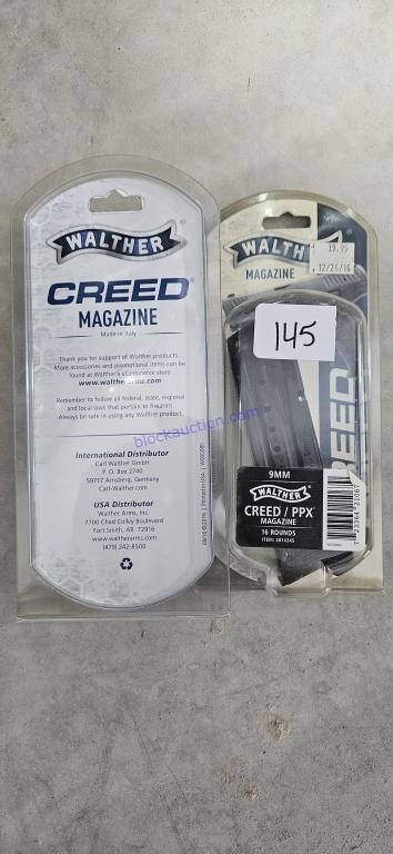 2 Walther 9mm creed/ppx mag
 ONE MONEY