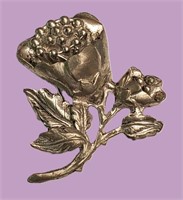 VTG DANECRAFT STERLING SILVER FLORAL BROOCH