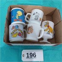 5 Glass Character Mugs