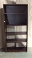 Dark toned wood veneer bookcase